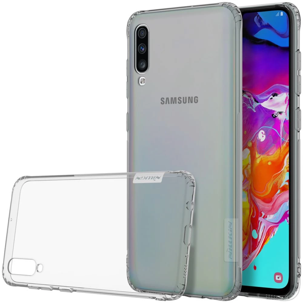 Samsung Galaxy A70 vāciņš caurspīdīgs pelēks Nillkin TPU