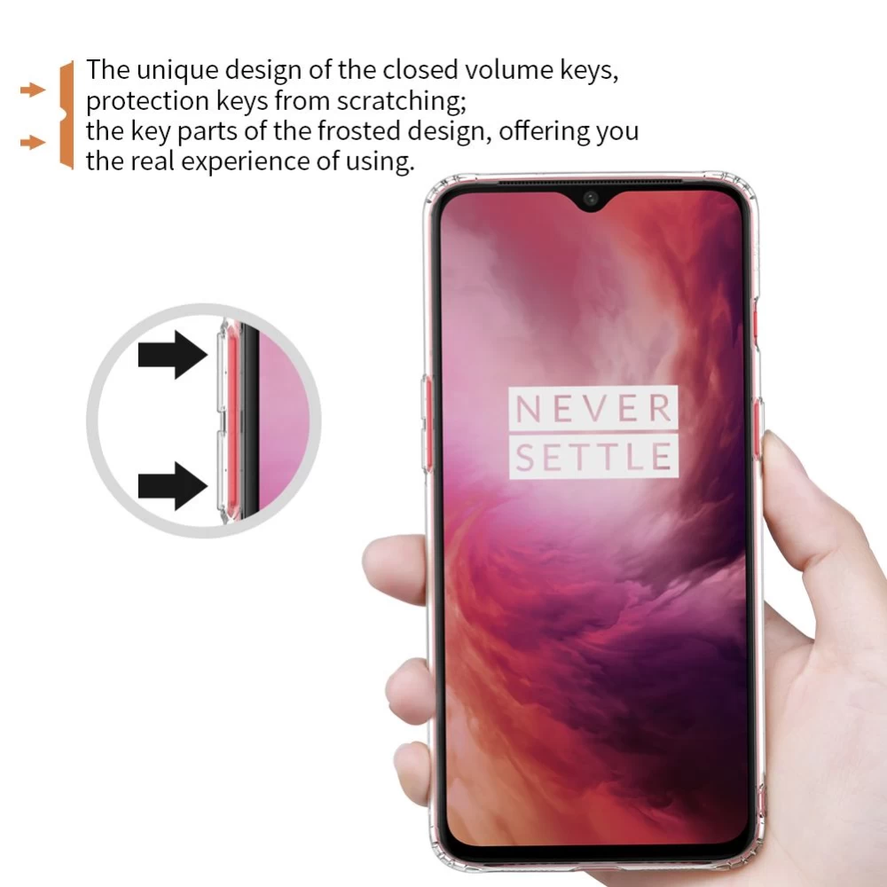 OnePlus 7 vāciņš caurspīdīgs TPU