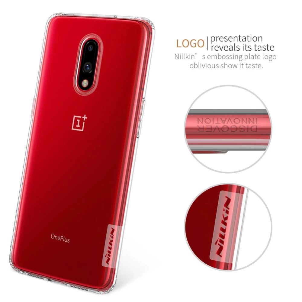 OnePlus 7 vāciņš caurspīdīgs TPU