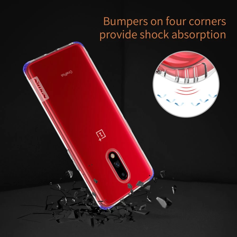 OnePlus 7 vāciņš caurspīdīgs pelēks TPU