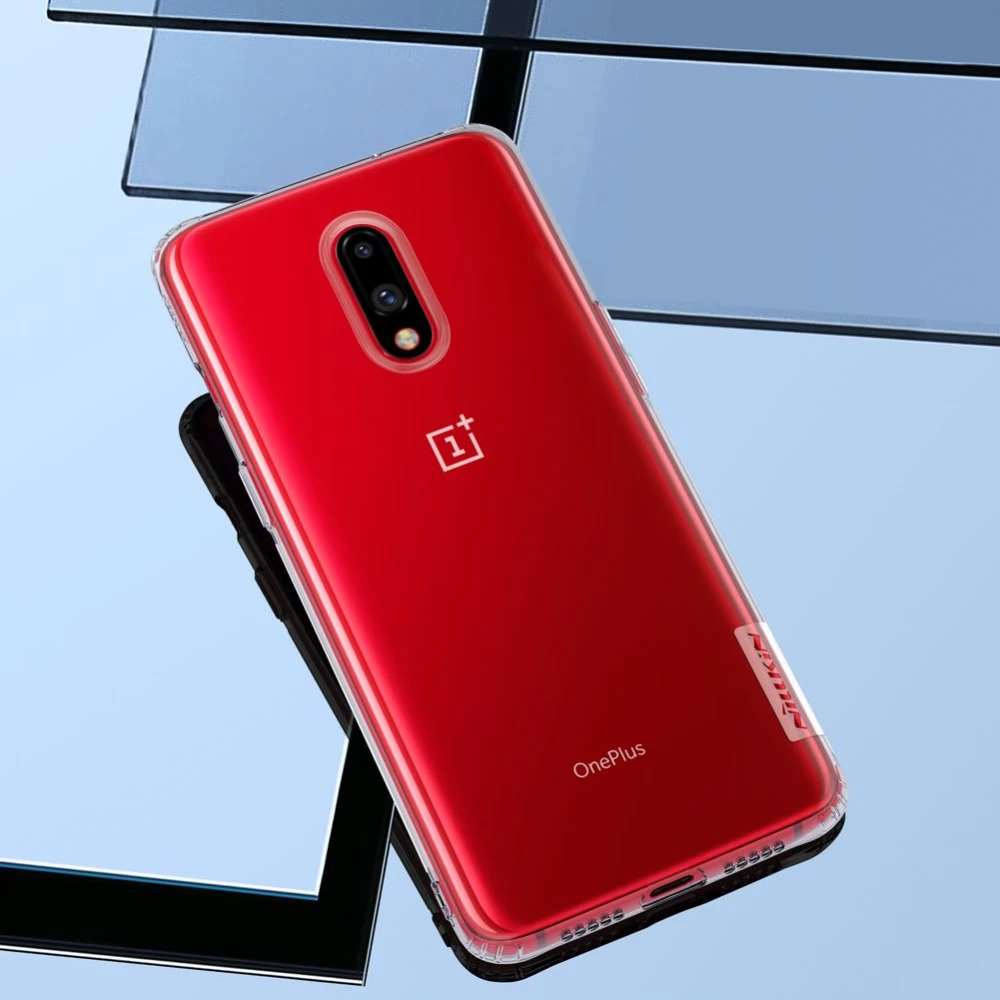 OnePlus 7 vāciņš caurspīdīgs pelēks TPU