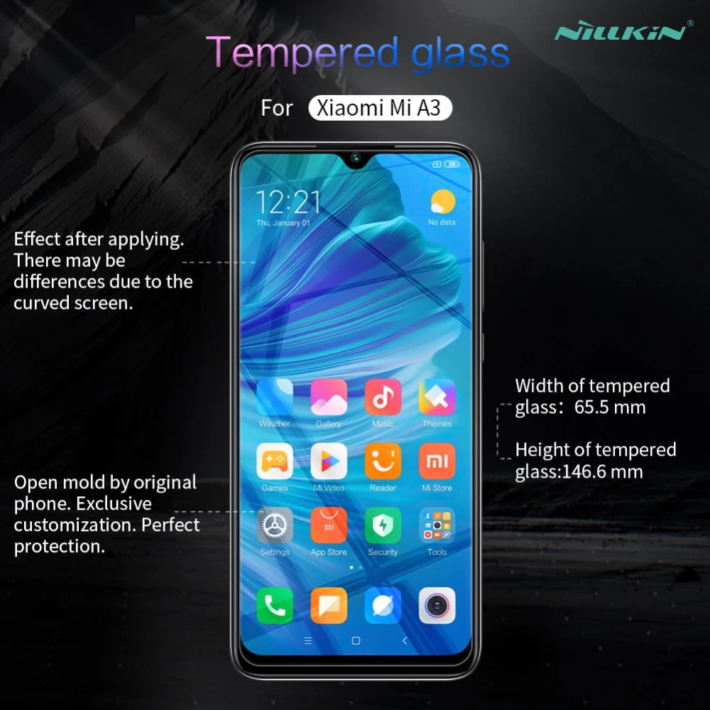Xiaomi Mi A3 aizsargstikls  H+PRO Tempered Glass