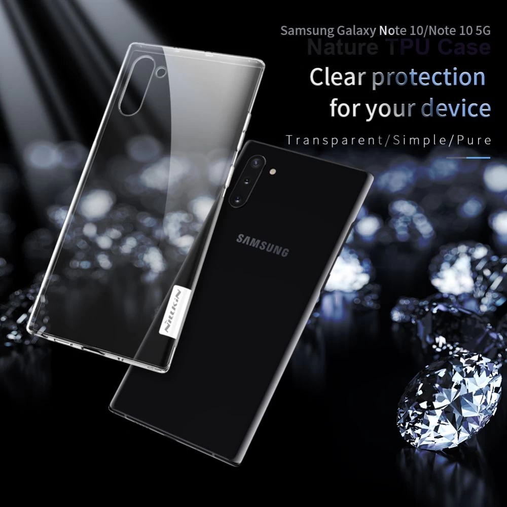 Samsung Galaxy Note 10 vāciņš caurspīdīgs pelēks TPU