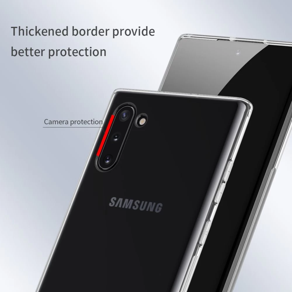 Samsung Galaxy Note 10 vāciņš caurspīdīgs pelēks TPU