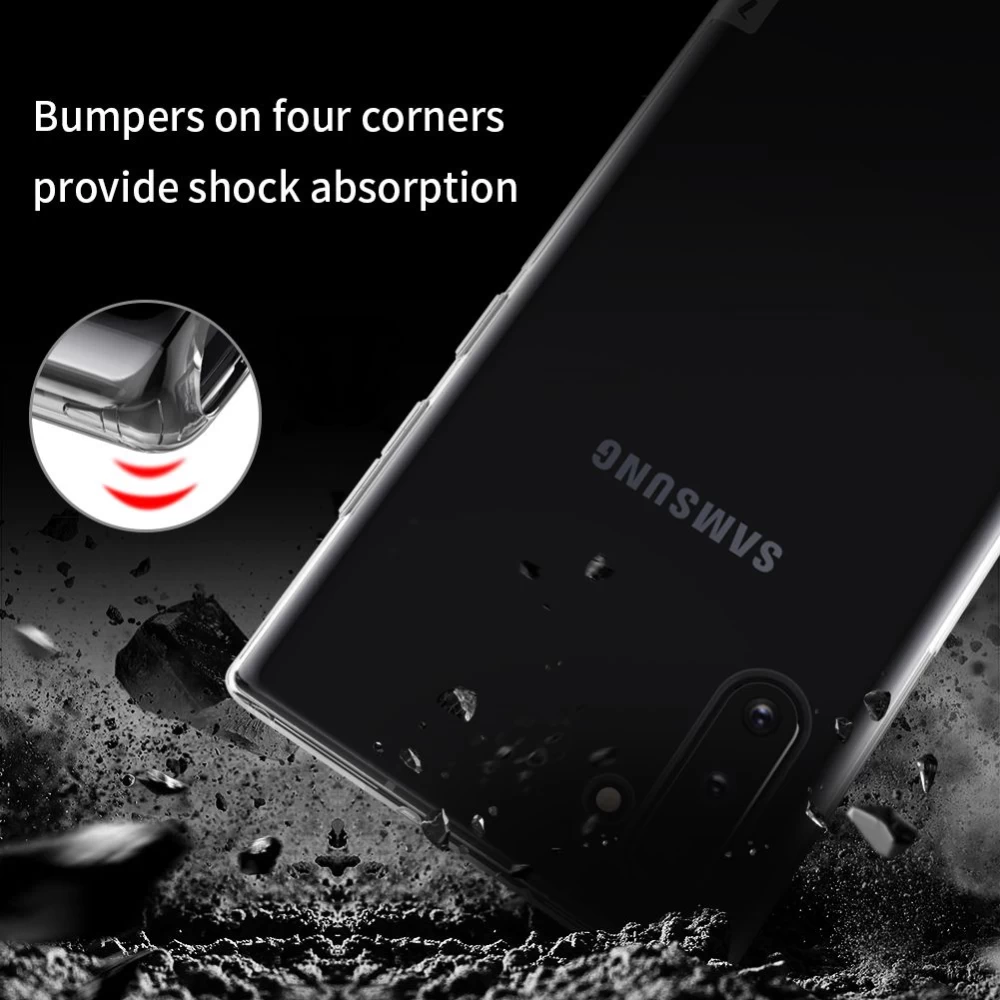 Samsung Galaxy Note 10 vāciņš caurspīdīgs pelēks TPU