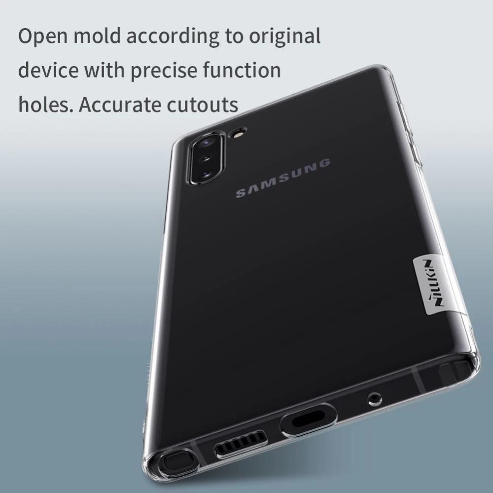 Samsung Galaxy Note 10 vāciņš caurspīdīgs pelēks TPU