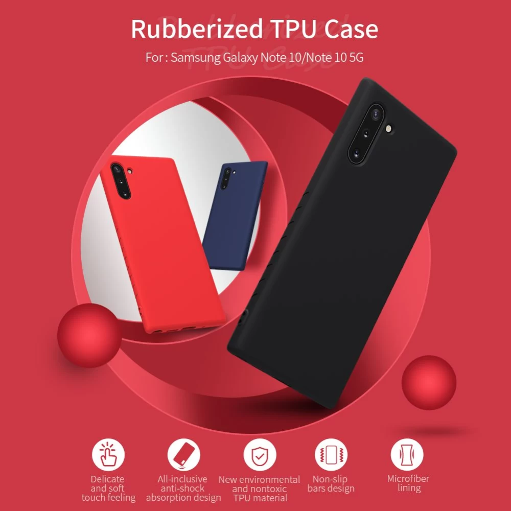 Samsung Galaxy Note 10 vāciņš sarkans Rubber Wrapped