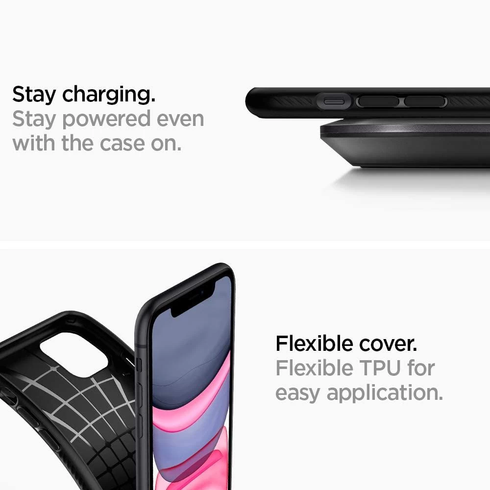 Apple iPhone 11 vāciņš melns SPIGEN Liquid Air