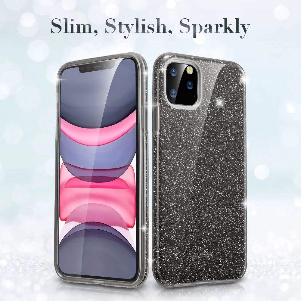 Apple iPhone 11 vāciņš melns ESR Makeup Glitter