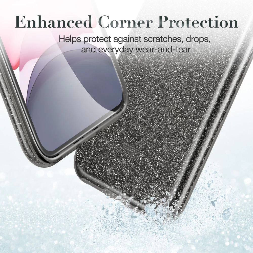 Apple iPhone 11 vāciņš melns ESR Makeup Glitter
