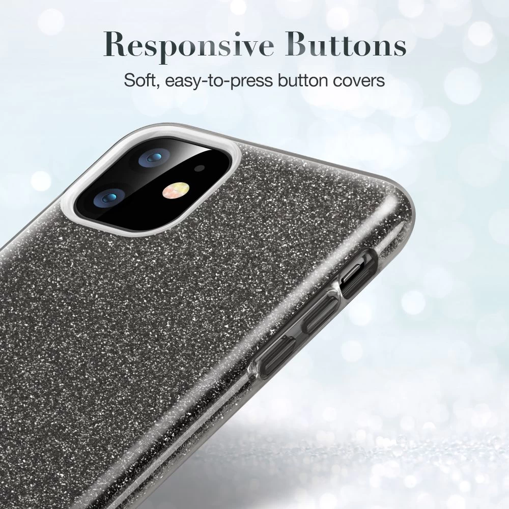 Apple iPhone 11 vāciņš melns ESR Makeup Glitter