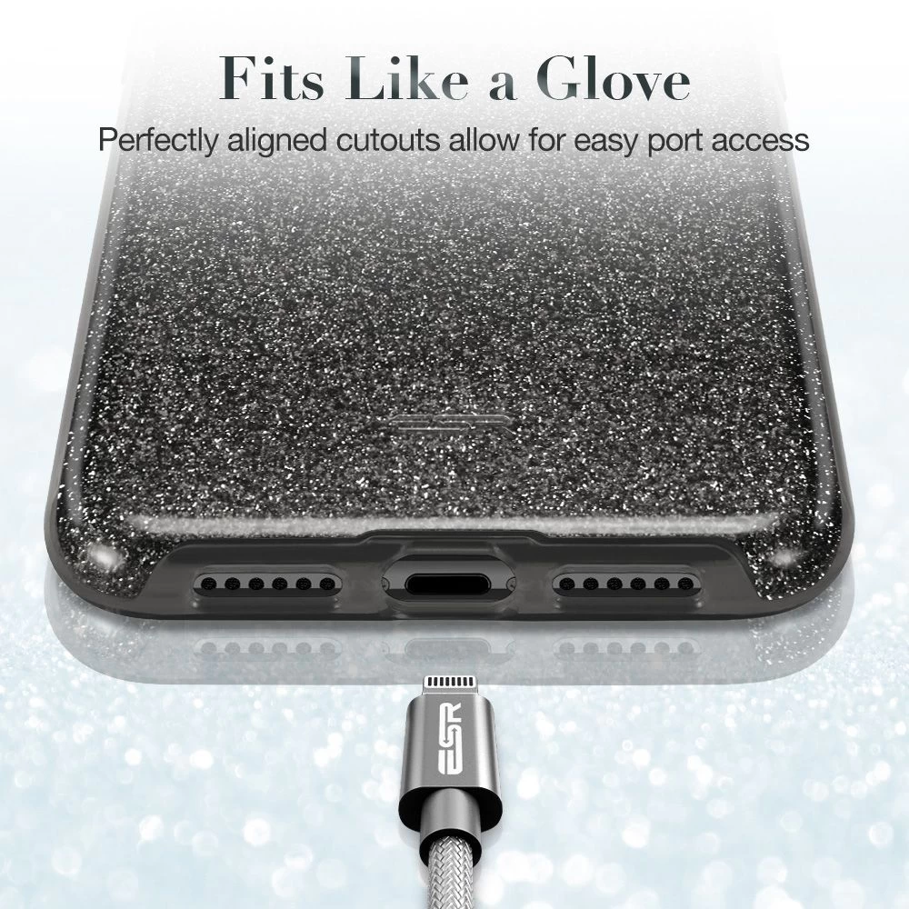 Apple iPhone 11 vāciņš melns ESR Makeup Glitter