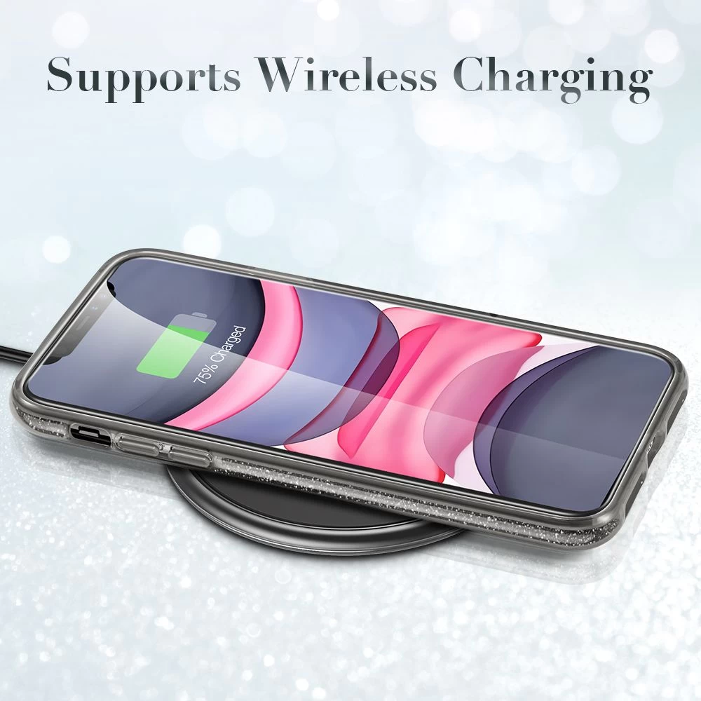 Apple iPhone 11 vāciņš melns ESR Makeup Glitter