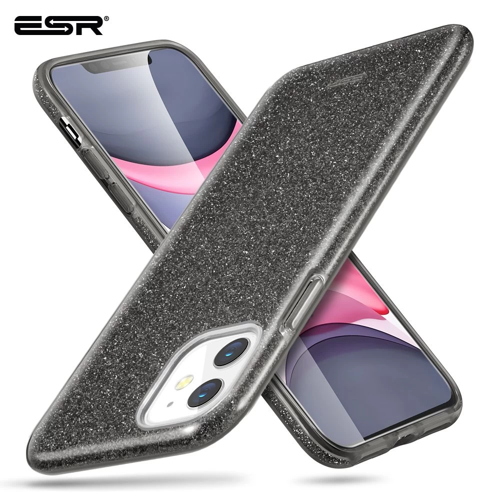 Apple iPhone 11 vāciņš melns ESR Makeup Glitter