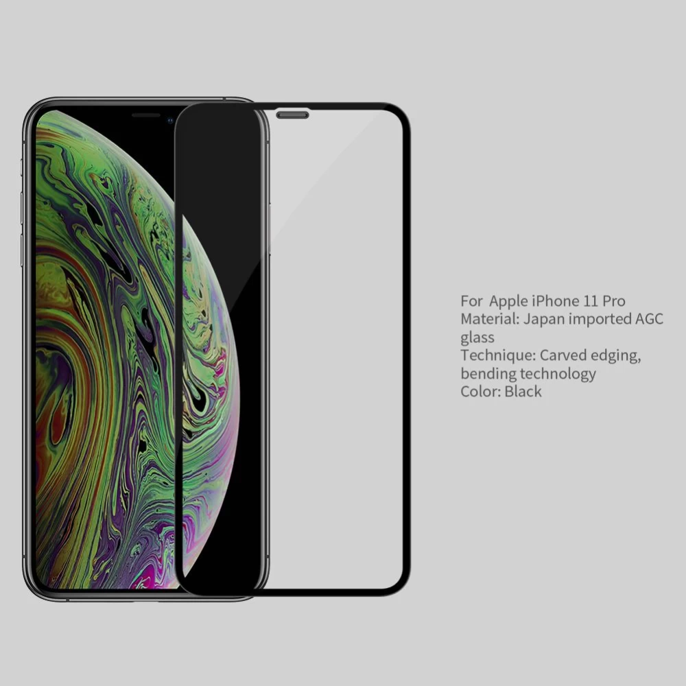 Apple iPhone 11 Pro aizsargstikls melns Nillkin 3D CP+MAX Tempered Glass