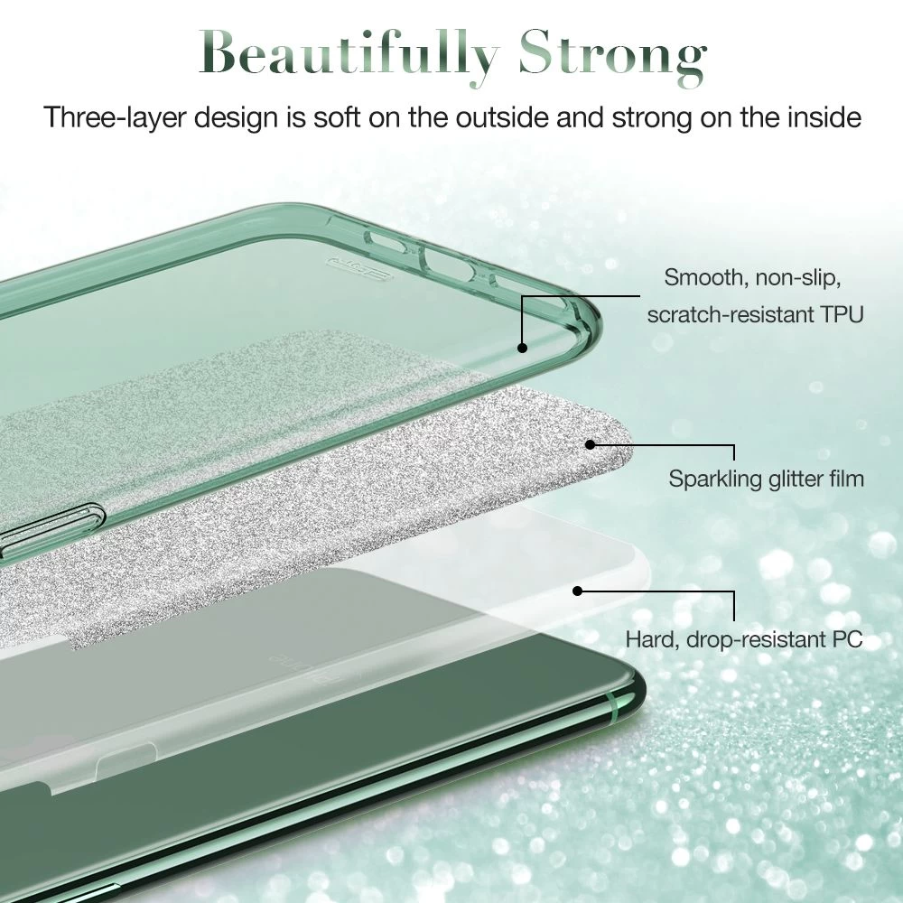 Apple iPhone 11 Pro skal grön ESR Makeup Glitter