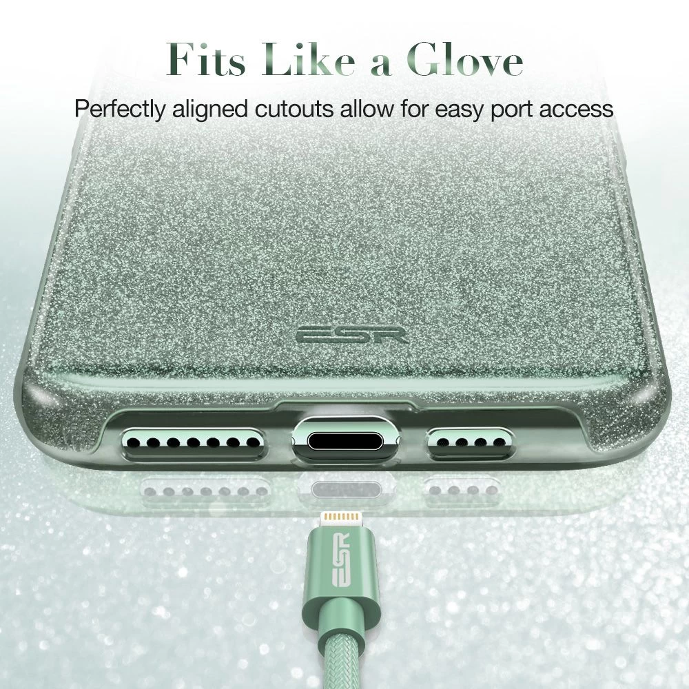 Apple iPhone 11 Pro skal grön ESR Makeup Glitter