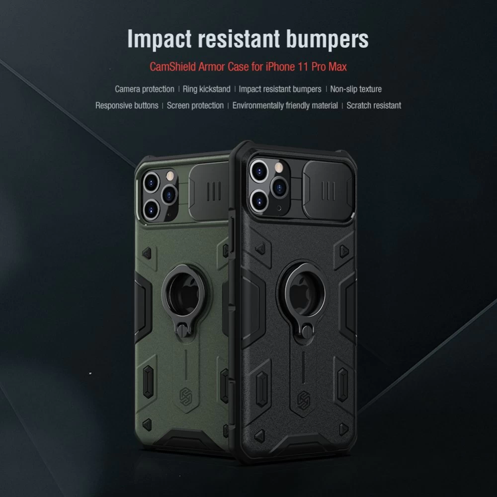 Apple iPhone 11 Pro Max vāciņš melns Nillkin CamShield Armor