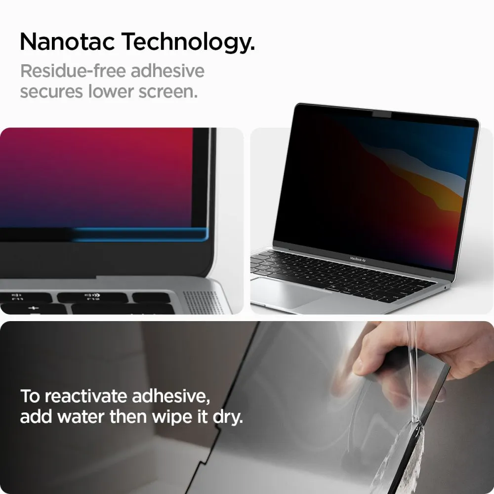 Apple MacBook Datora aizsargstikls  SPIGEN SAFE VIEW PRIVACY Macbook Air 13 M2 / M3 M4 (2023-2025)