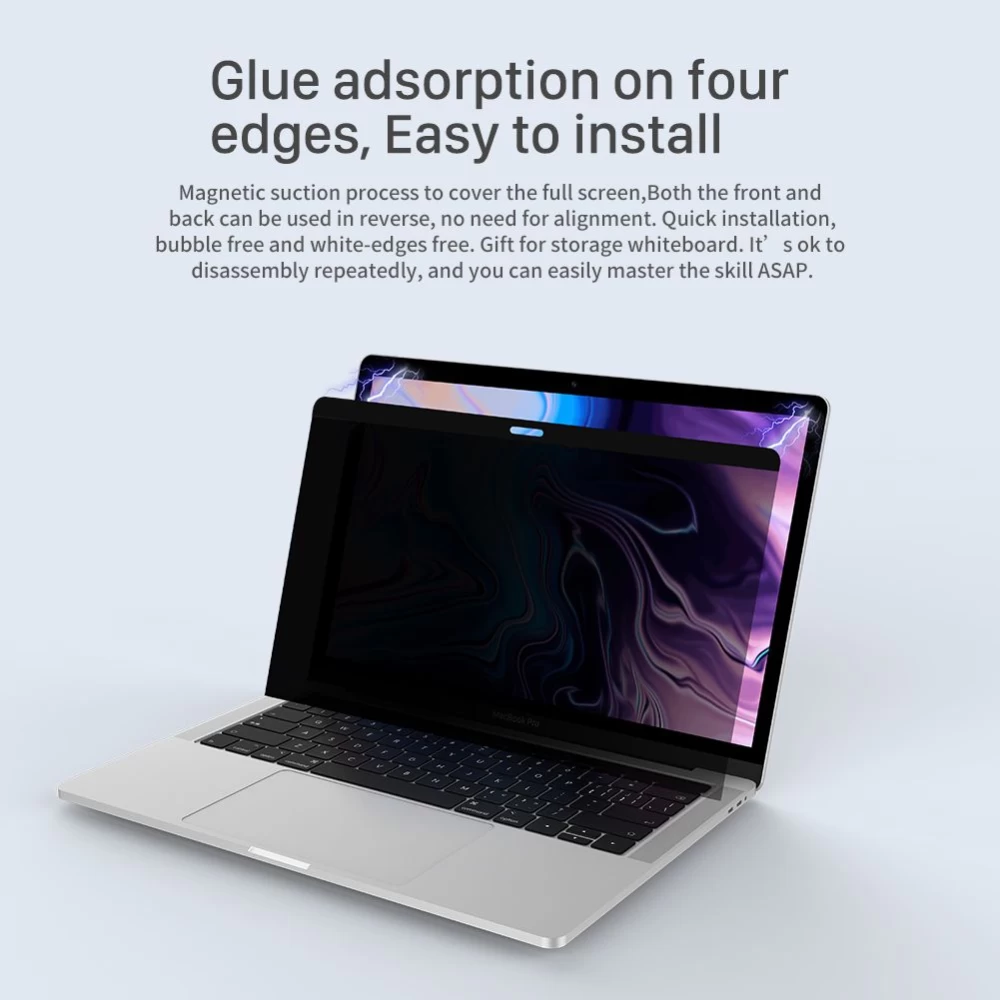 Apple MacBook ekrāna aizsargs melns Nillkin Escort Privacy Film Air 13.3 2019 / Pro