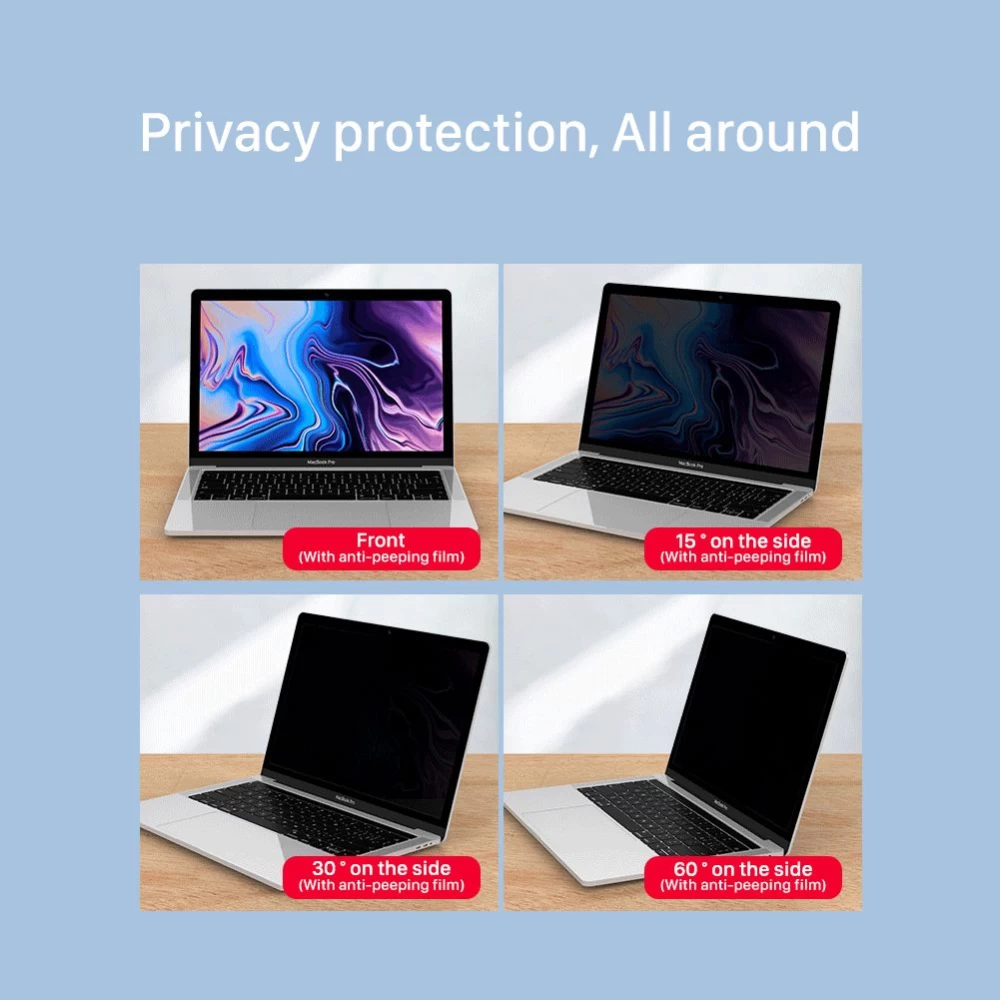 Apple MacBook ekrāna aizsargs melns Nillkin Escort Privacy Film Air 13.3 2019 / Pro