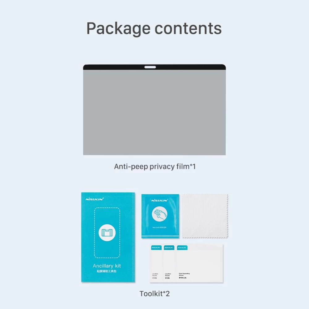 Apple MacBook ekrāna aizsargs melns Nillkin Escort Privacy Film Air 13.3 2019 / Pro