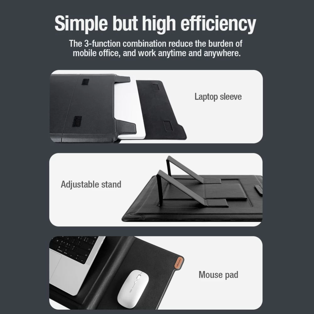 Apple MacBook Datora maciņš zaļš Nillkin Versatile Plus Laptop Sleeve Macbook 15.6-16.1 (Vegan Leather)