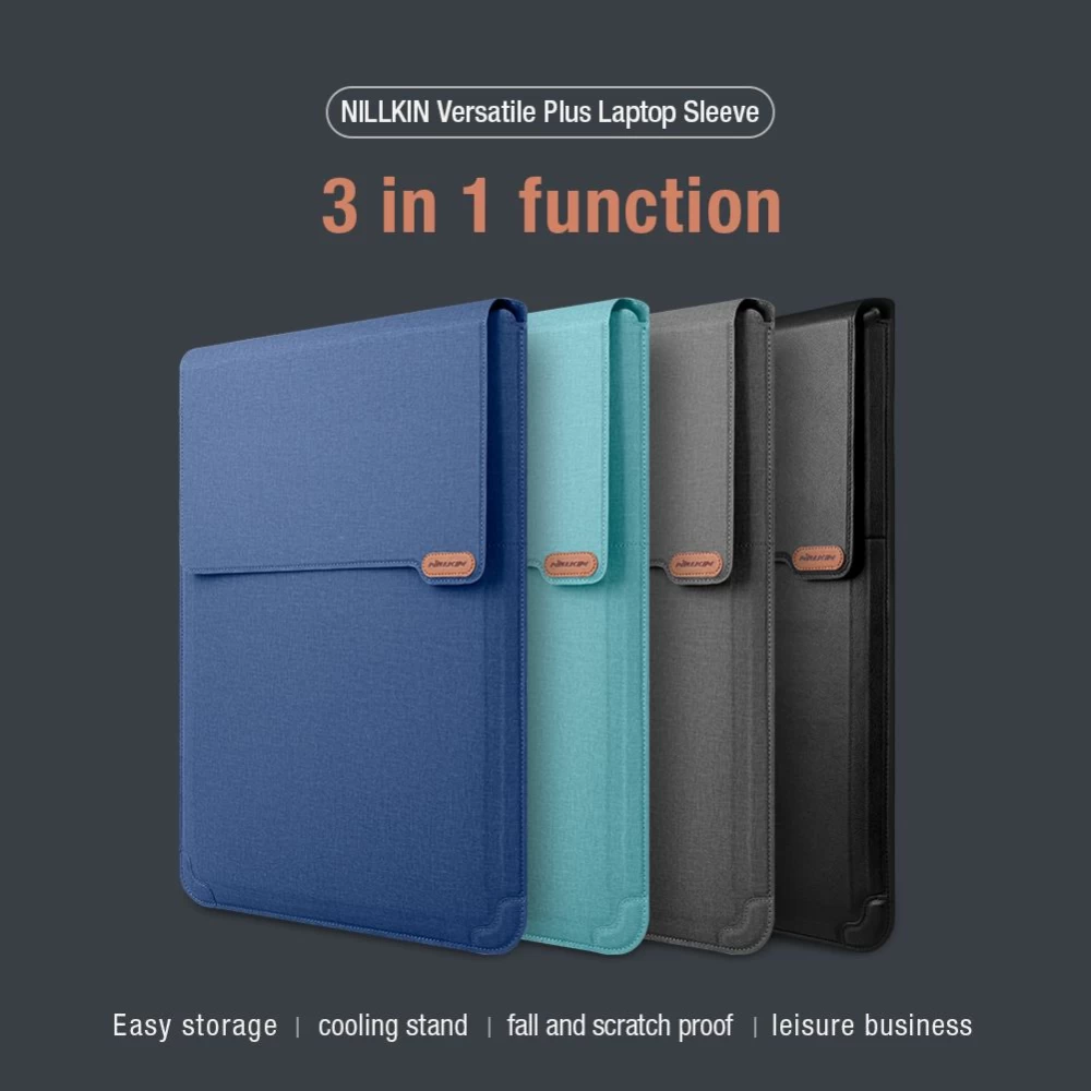 Apple MacBook Laptopfodral blå Nillkin Versatile Plus Laptop Sleeve Macbook 15.6-16.1 (Vegan Leather)
