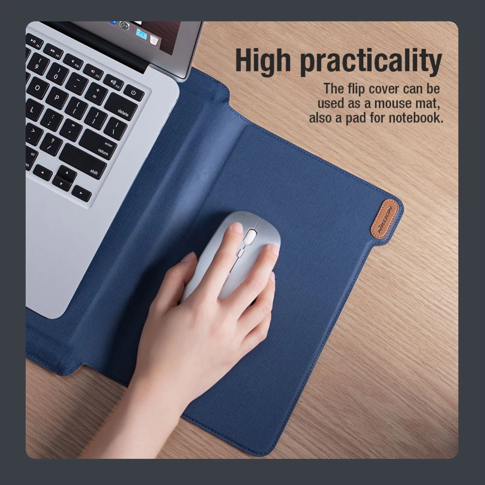 Apple MacBook Laptopfodral blå Nillkin Versatile Plus Laptop Sleeve Macbook 15.6-16.1 (Vegan Leather)