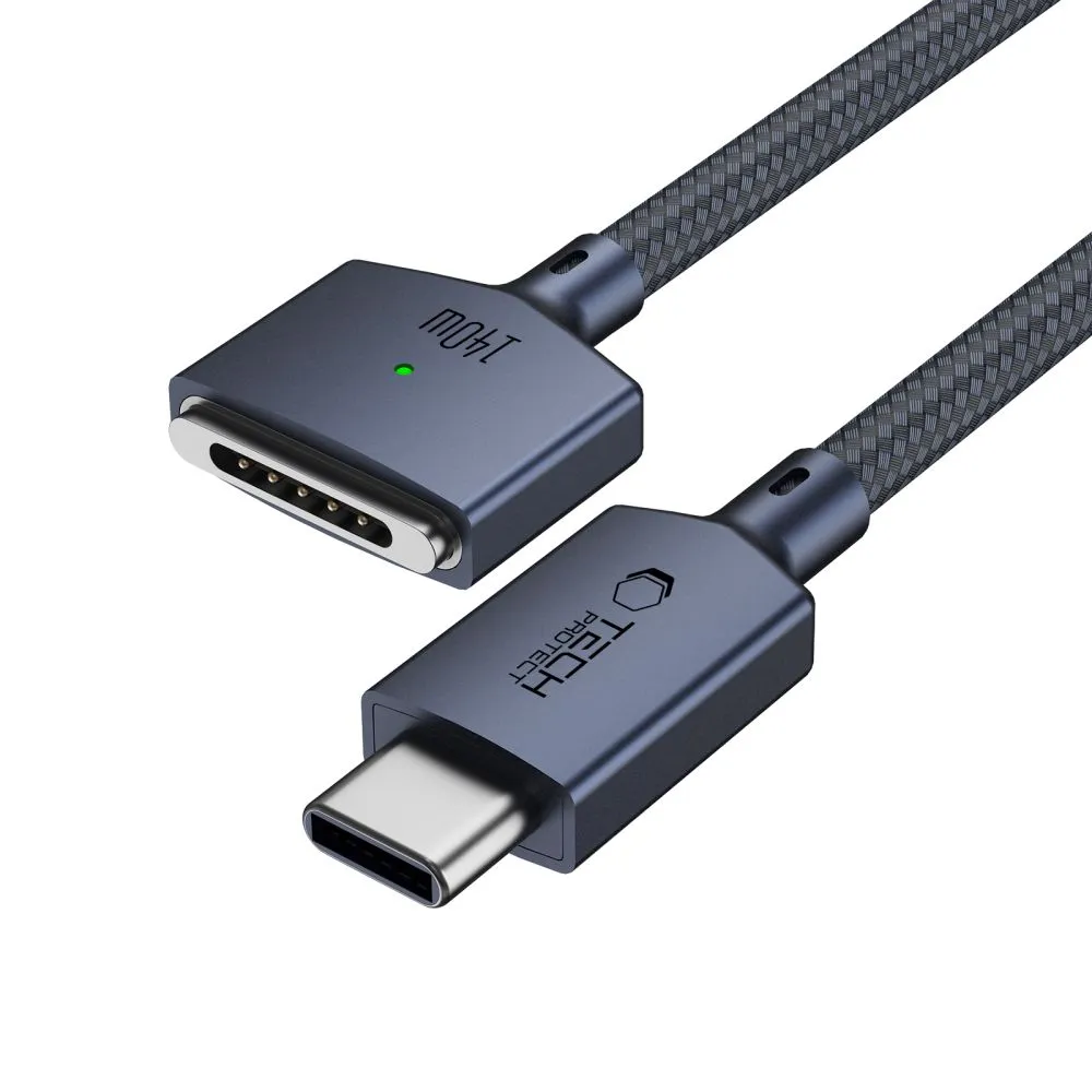Apple MacBook TECH-PROTECT MMC01 ULTRABOOST MAGNETIC MACBOOK CABLE TYPE-C TO MAGSAFE 3 140W 200CM Datora maciņš 