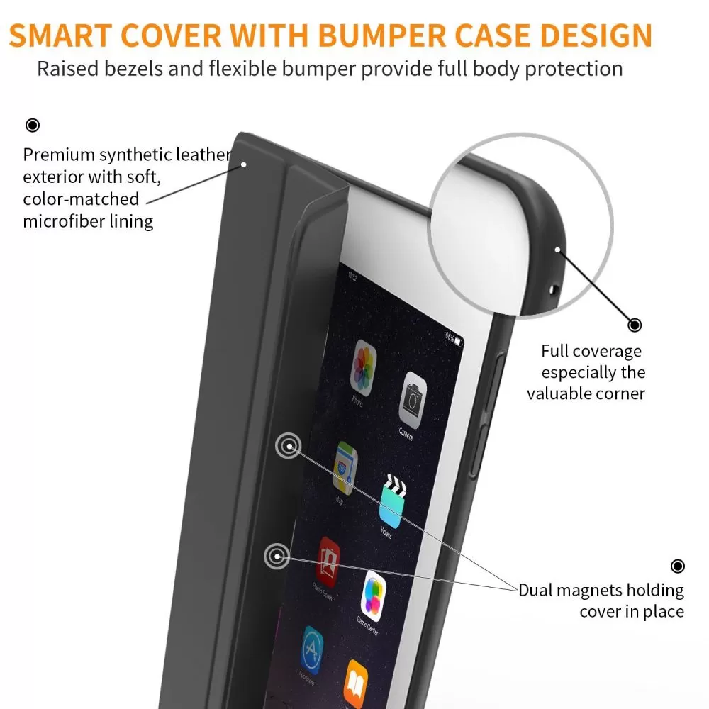 Apple iPad 9.7 (2017/2018) чехол для планшетa черный TECH-PROTECT SMARTCASE 2017/2018