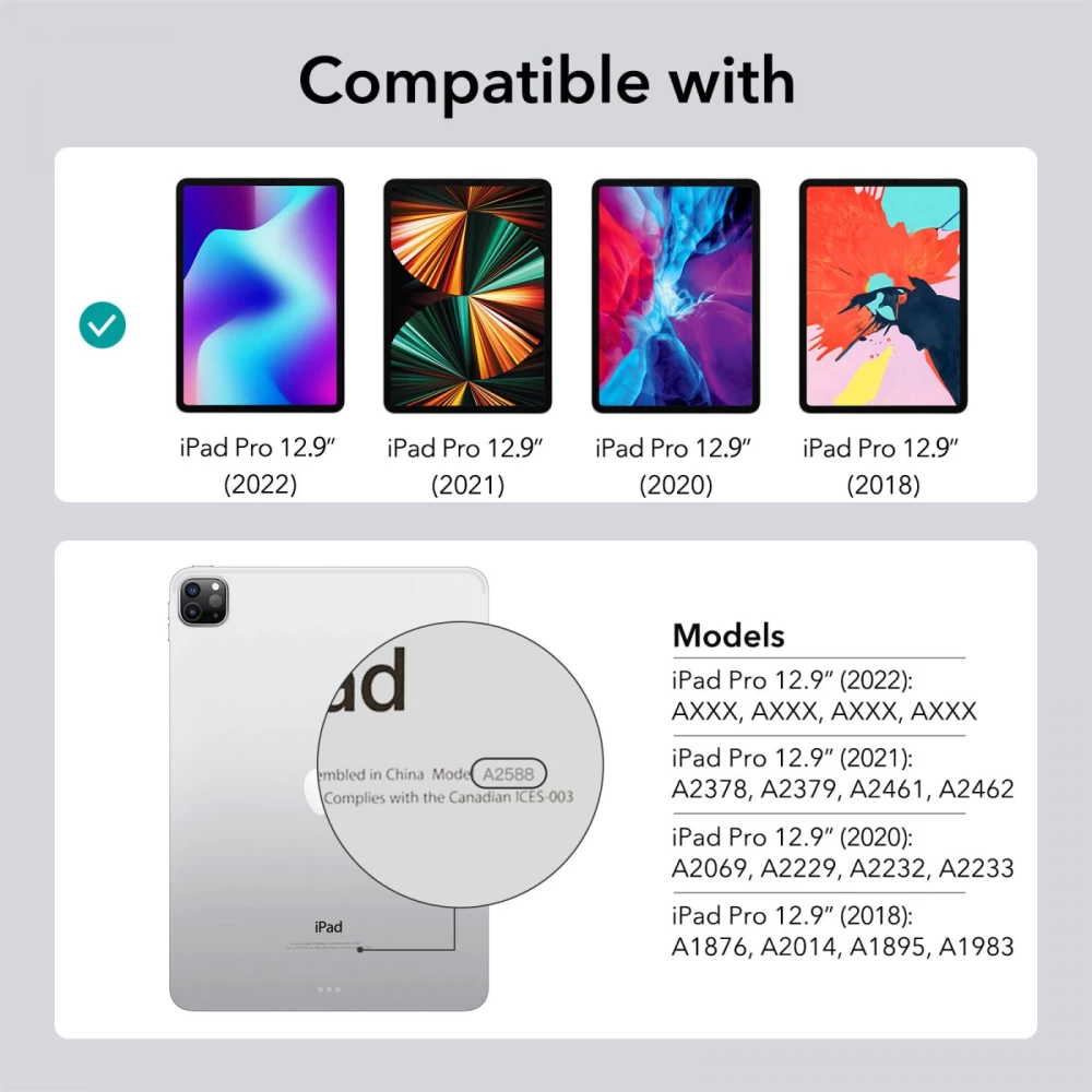Apple iPad Pro 12.9 (2018) aizsargstikls  ESR TEMPERED GLASS (2-pack)