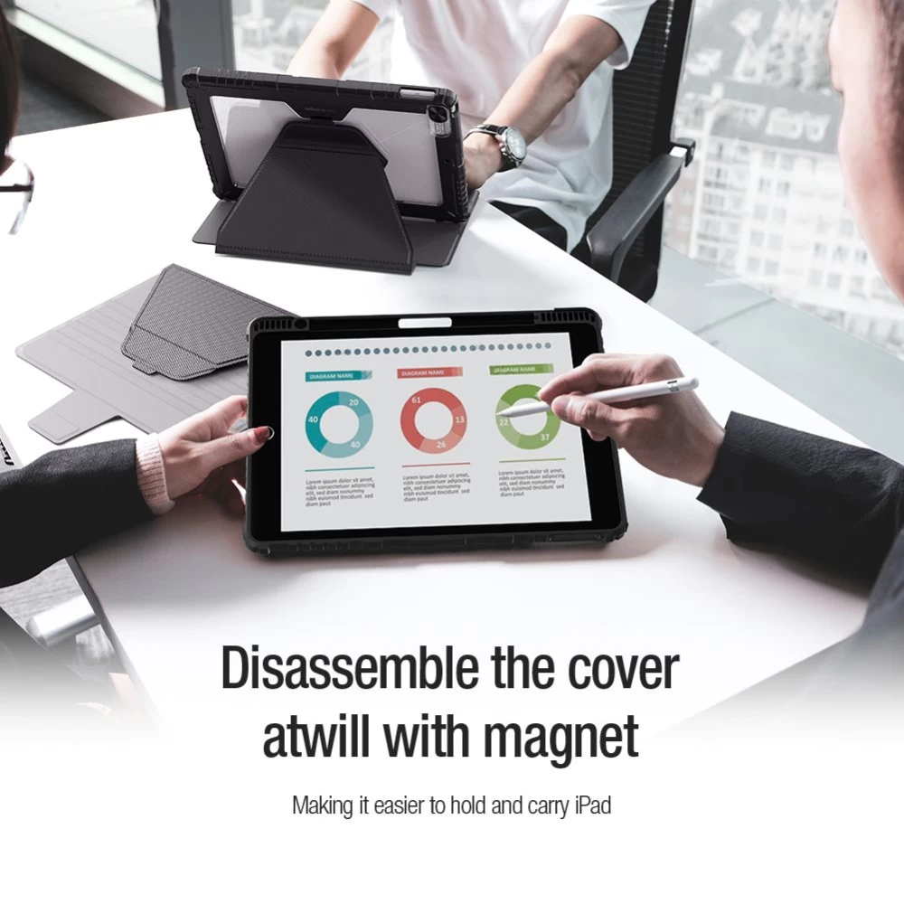 Apple iPad 10.2 (2019) maciņš melns NILLKIN Bumper SnapSafe