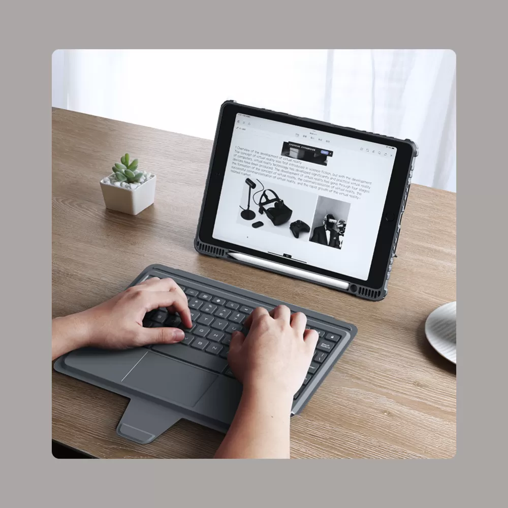 Apple iPad 10.2 (2019) maciņš melns NILLKIN BUMPER COMBO KEYBOARD (BACKLIT VERSION)