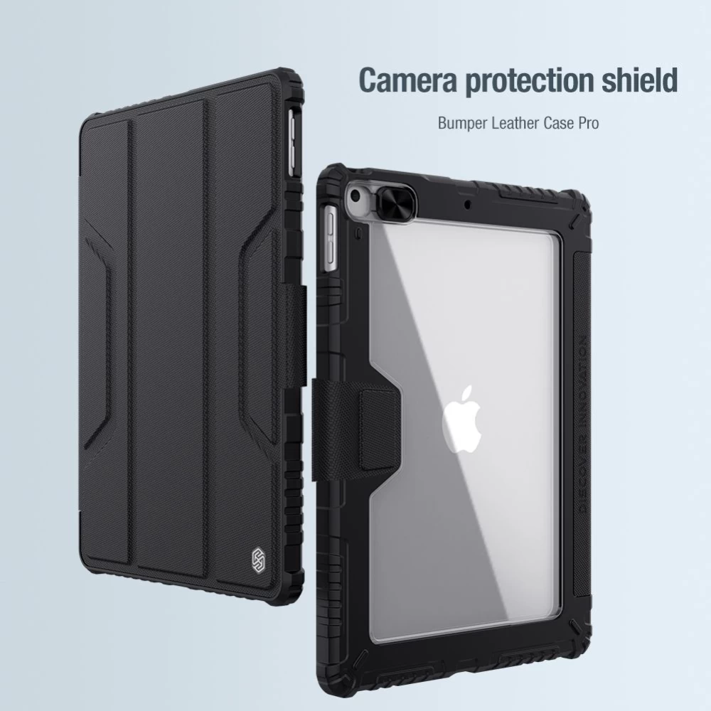Apple iPad 10.2 (2019) maciņš melns Nillkin Bumper Leather  Pro