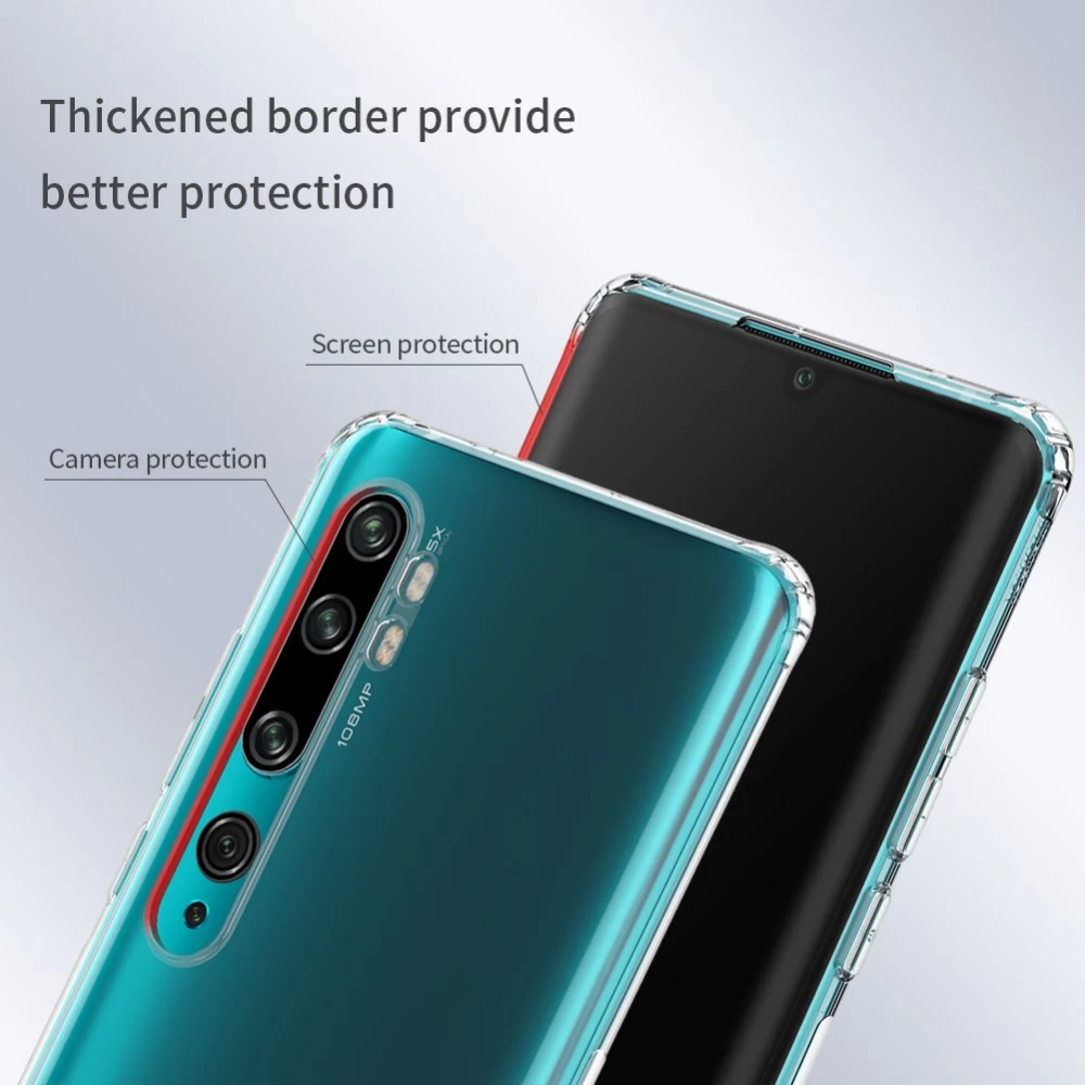 Xiaomi Mi Note 10 ümbris läbipaistev hall Nillkin TPU