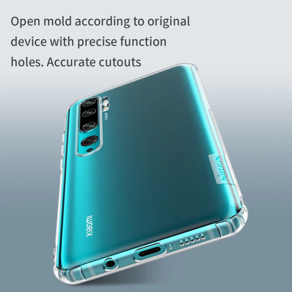 Xiaomi Mi Note 10 ümbris läbipaistev hall Nillkin TPU