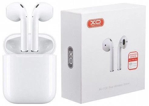 Priedai Bluetooth ausinės XO MOBILE F30 White TWS Pop Up Window Airpods  baltas