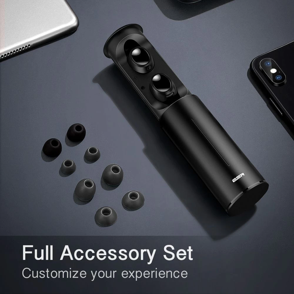  Bluetooth austiņas ESR T1 Black TWS bezvadu  melns