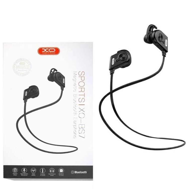 Priedai Bluetooth ausinės XO MOBILE Sports Magnetic Earphones  Juoda