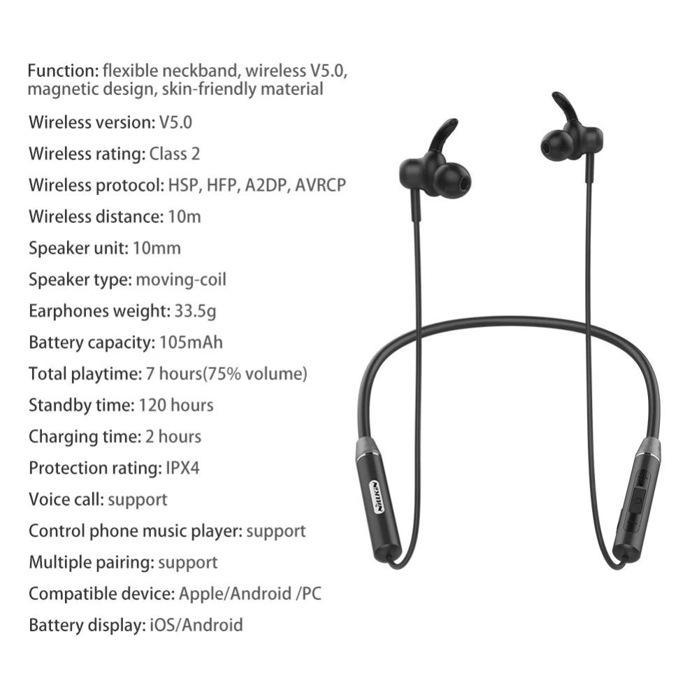  Bluetooth austiņas Nillkin SOULMATE E4 Red bezvadu  sarkans