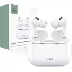  Bluetooth austiņas TECH-PROTECT ULTRABOOST TWS EARPHONE PRO  balts