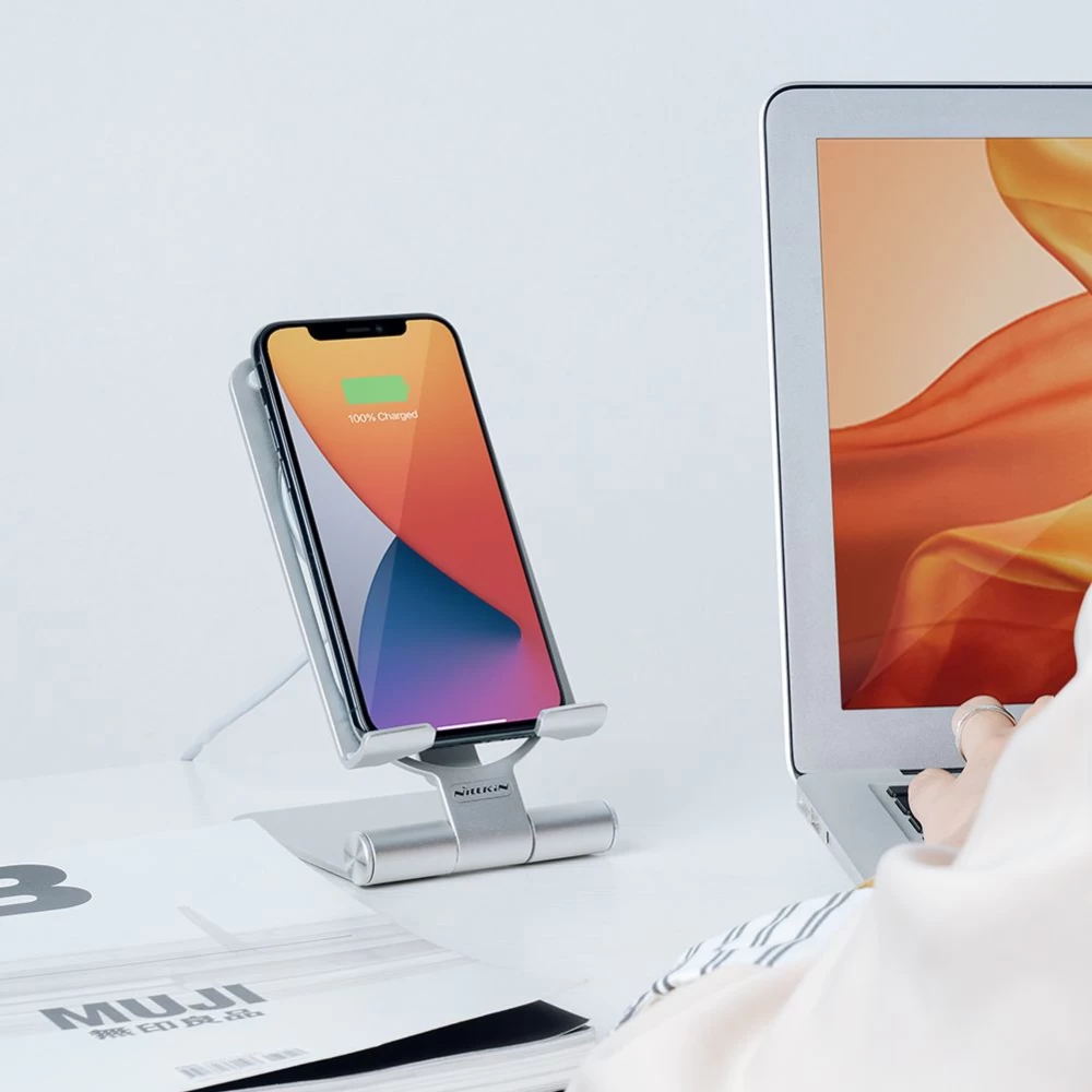 Bezvadu lādētājs  Nillkin PowerHold Mini Wireless Charging Stand pelēks