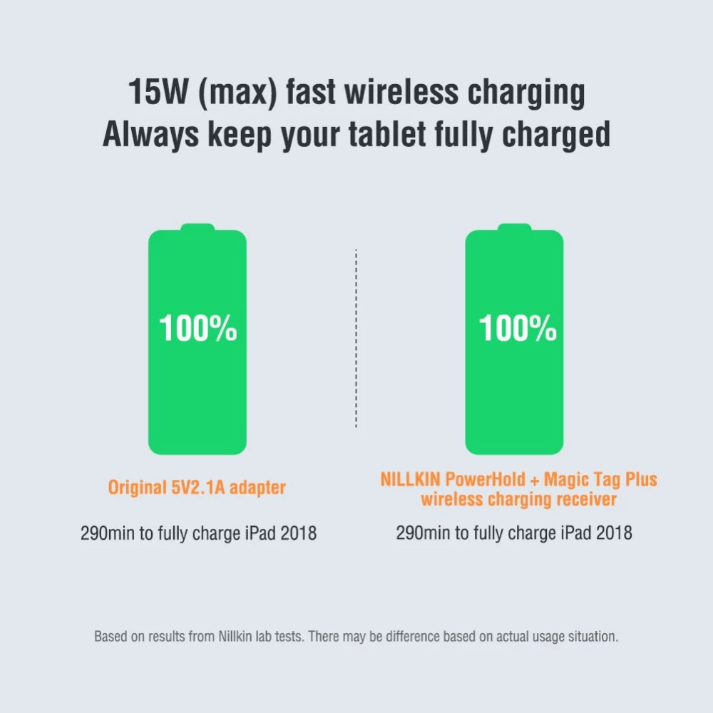 Bezvadu lādētājs  Nillkin PowerHold Tablet Wireless Charging Stand sudraba