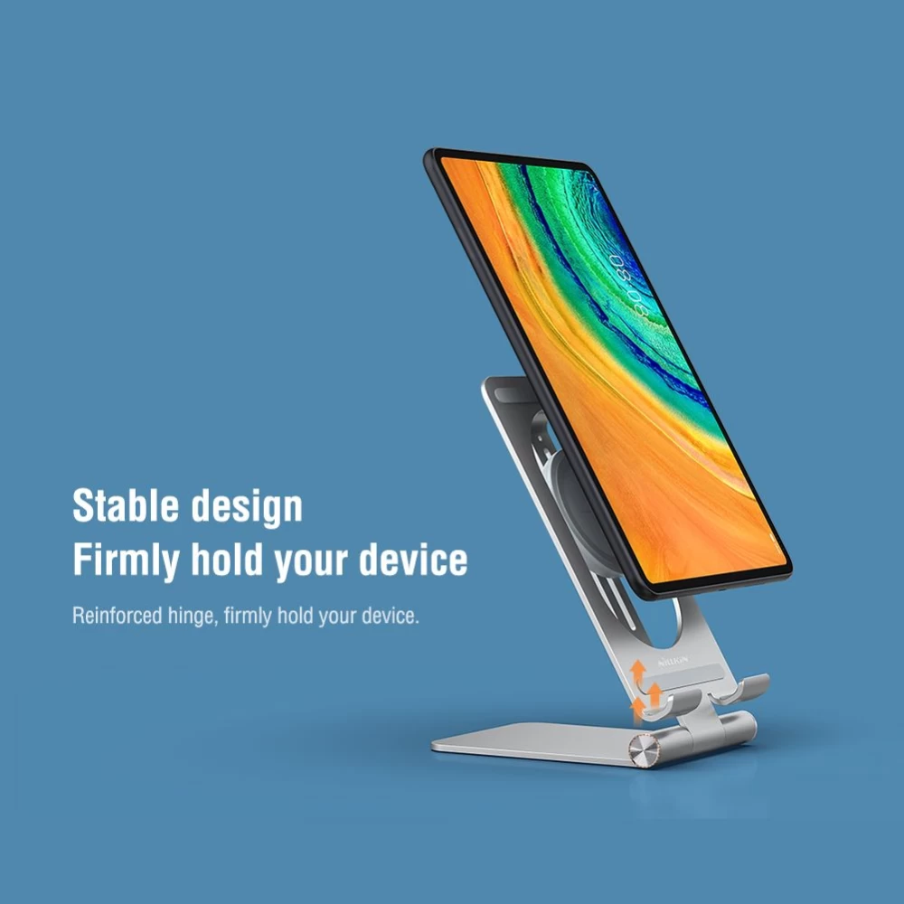 Bezvadu lādētājs  Nillkin PowerHold Tablet Wireless Charging Stand sudraba