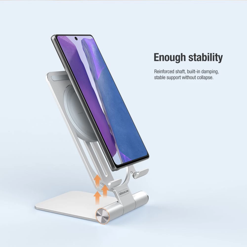 Bezvadu lādētājs  Nillkin PowerHold Mini Wireless Charging Stand sudraba