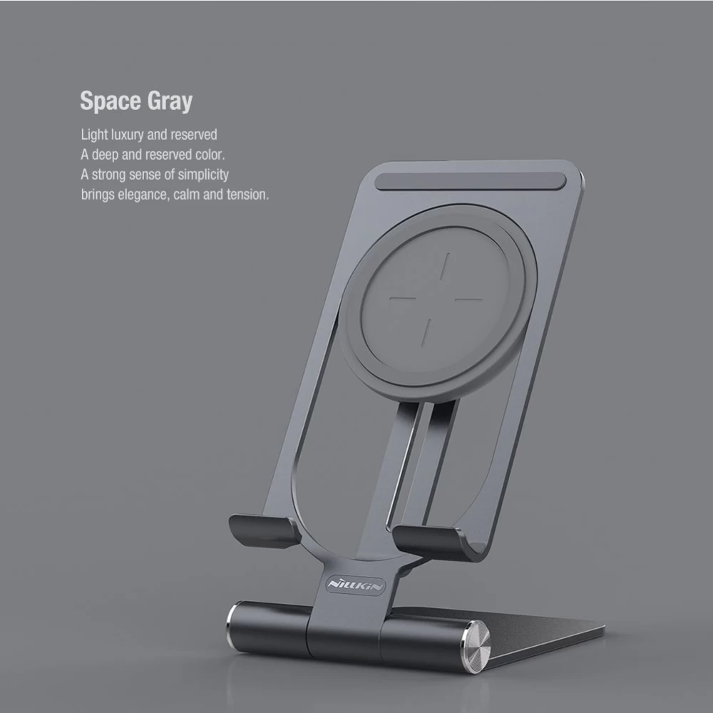 Bezvadu lādētājs  Nillkin PowerHold Mini Wireless Charging Stand sudraba