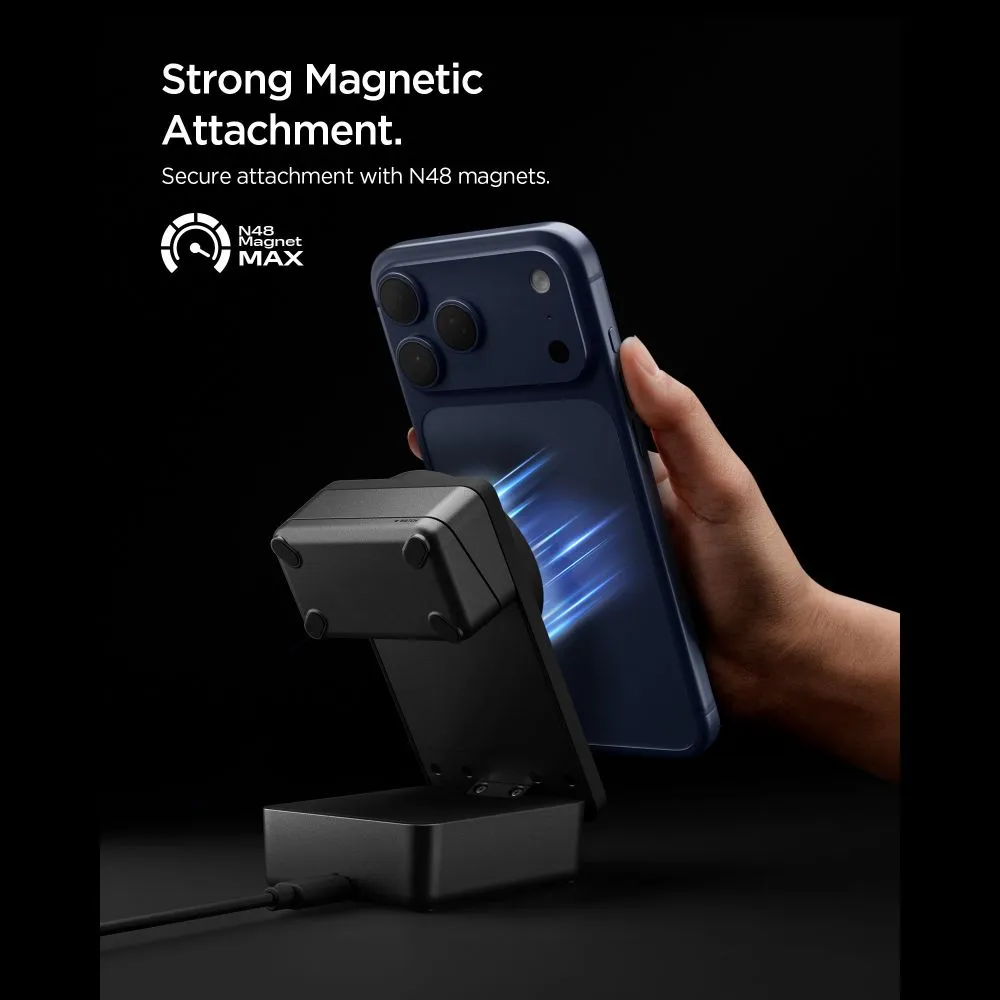 Bezvadu lādētājs  SPIGEN EF323MQ ESSENTIAL 3IN1 MAGNETIC MAGSAFE WIRELESS CHARGER 25W QI2.2 Viedierīču 