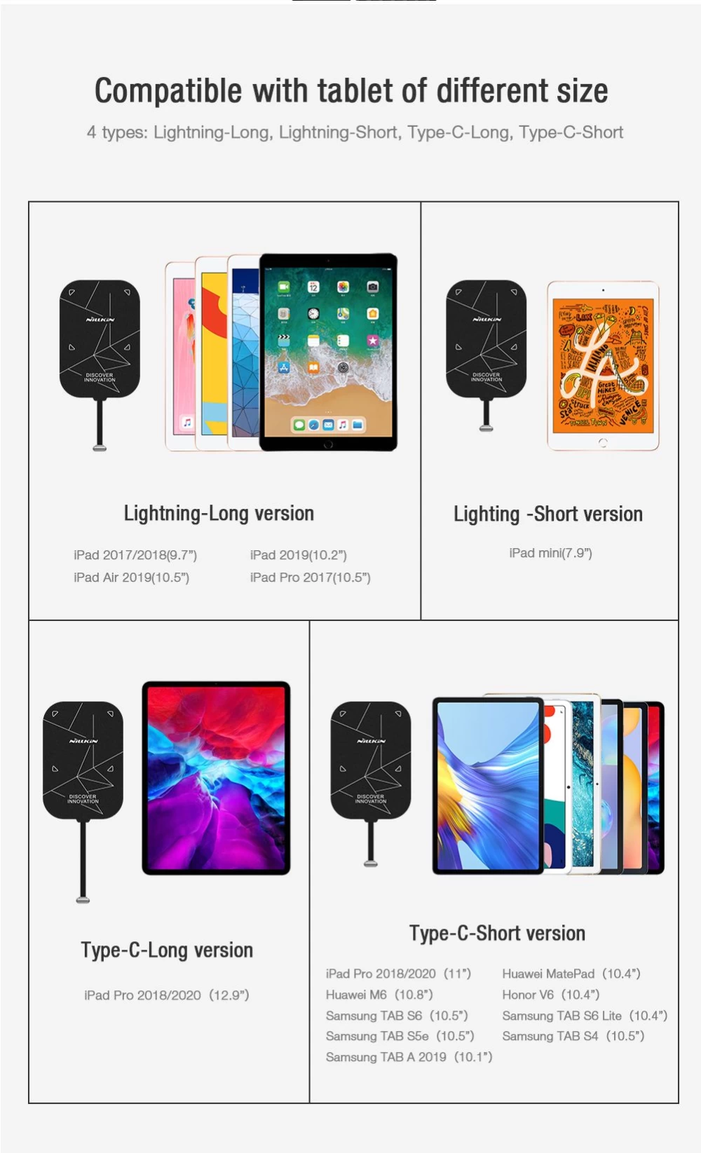 Bezvadu lādētājs  Nillkin Magic Tag Plus Wireless Charging Receiver Lightning Port (Long)