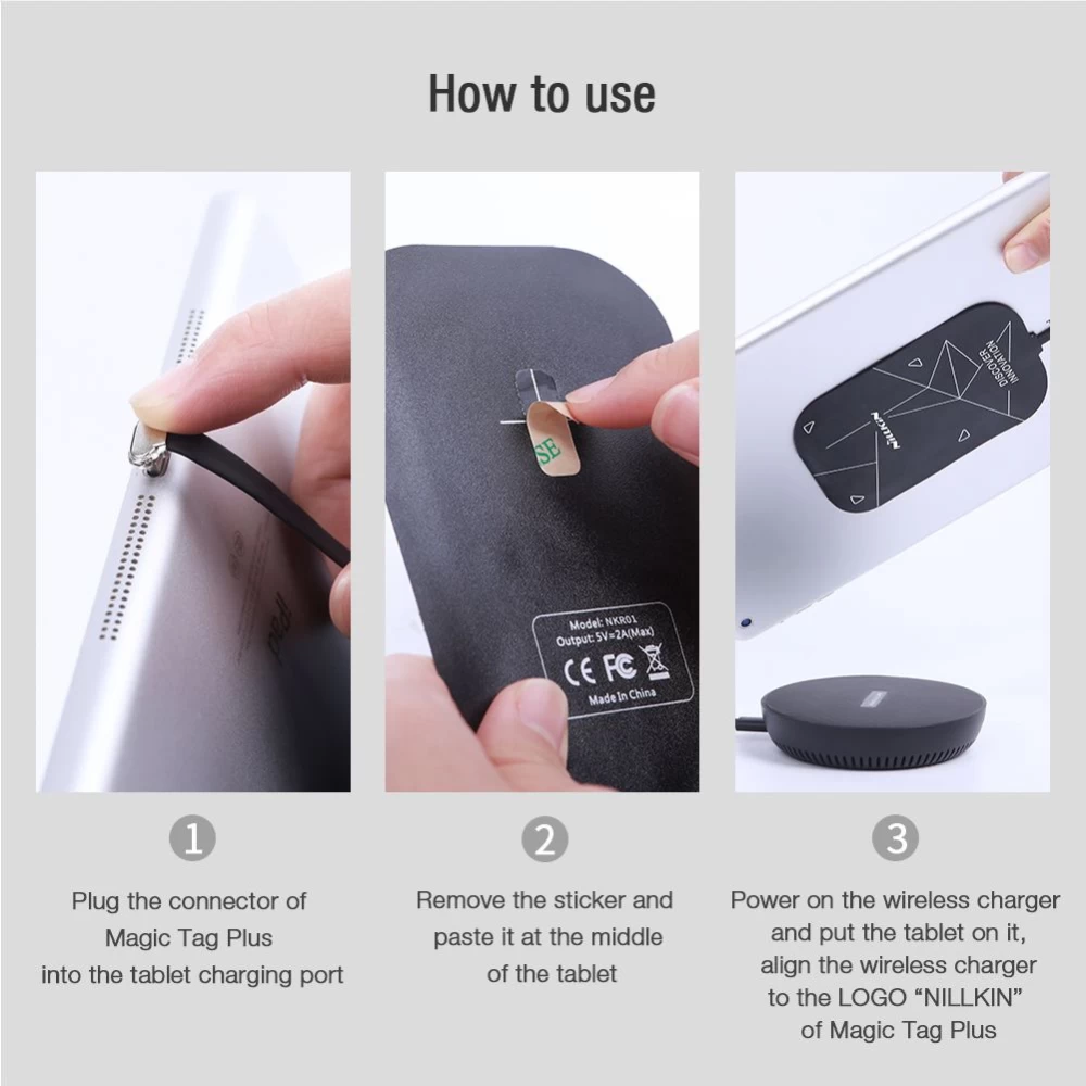Bezvadu lādētājs  Nillkin Magic Tag Plus Wireless Charging Receiver Lightning Port (Long)